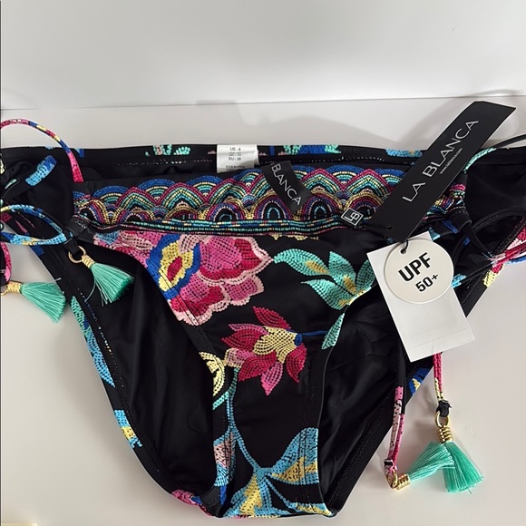 La Blanca Women's Side Tie Hipster Bikini Bottom NWT Size 6/Medium - Picture 2 of 6